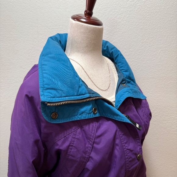 Helly Hansen Vintage Purple Retro Belted 80s 90s Snow Alpine Ski Jacket Women L - Picture 16 of 16